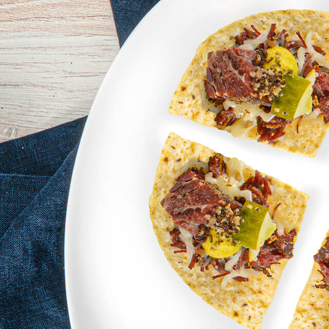Hot Pastrami & Swiss Nachos