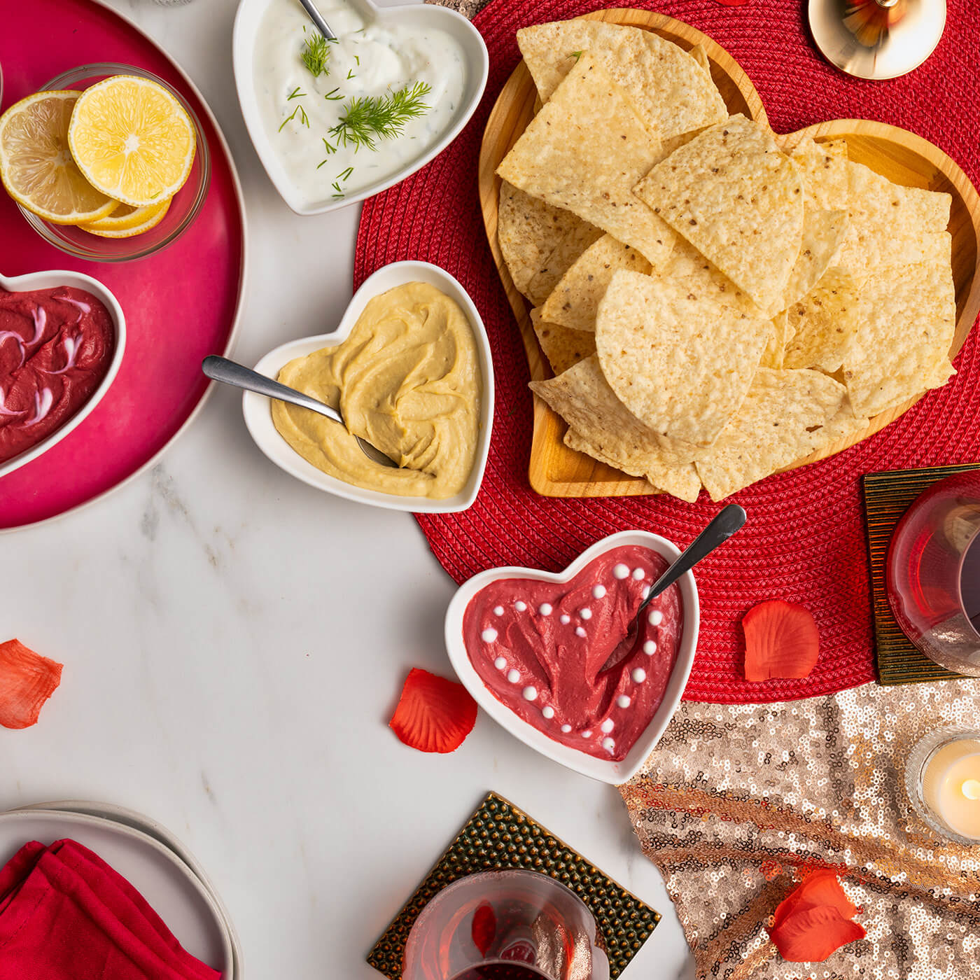 Pink Heart Hummus